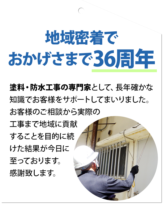 地域密着おかげさまで36周年